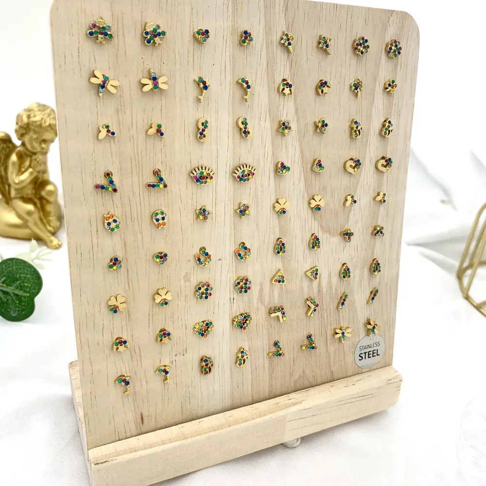 Soggetti Mix-36Paia Orecchini a Lobo in Acciaio - OPA-103-AA744E