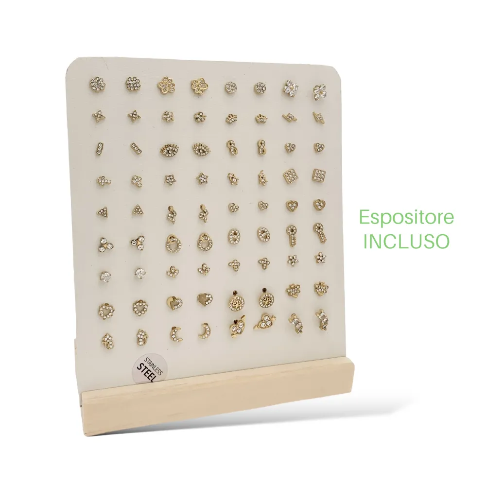 Soggetti Mix-36Paia Orecchini a Lobo in Acciaio - OPA-103-AA744E