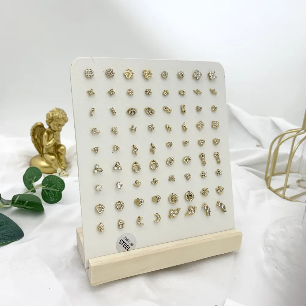 Soggetti Mix-36Paia Orecchini a Lobo in Acciaio - OPA-103-AA744E