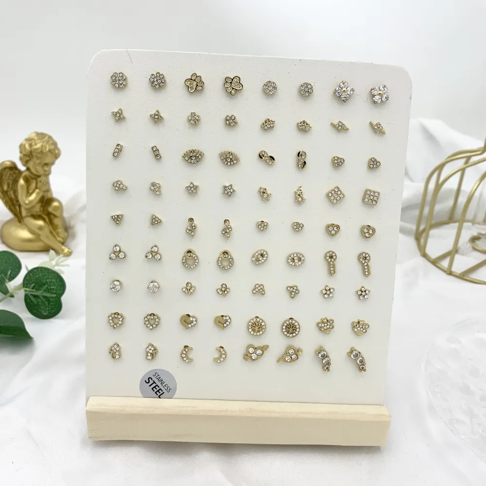 Soggetti Mix-36Paia Orecchini a Lobo in Acciaio - OPA-103-AA744E