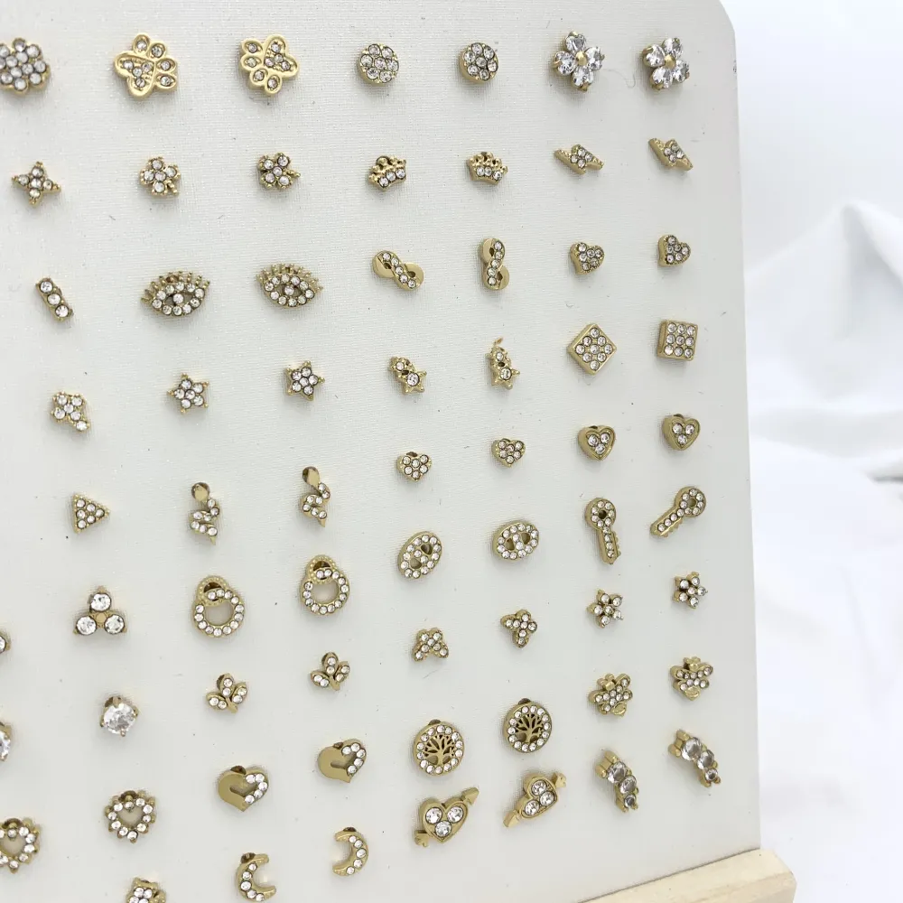 Soggetti Mix-36Paia Orecchini a Lobo in Acciaio - OPA-103-AA744E