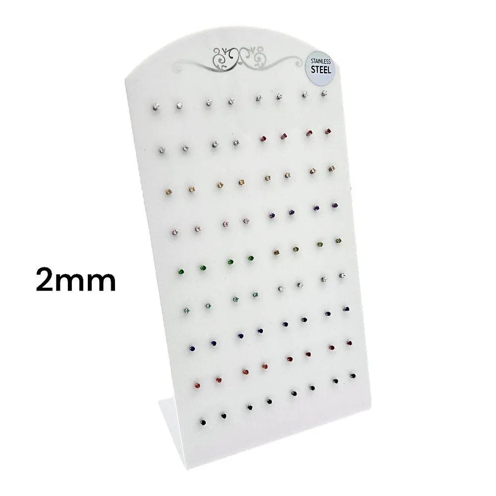 Punto Luce 2mm 6Griffe-36Paia Orecchini in Acciaio - OPA-107-114 2mm