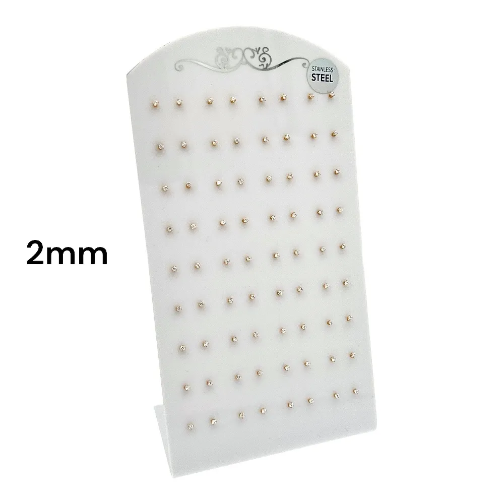 Punto Luce 2mm 6Griffe-36Paia Orecchini in Acciaio - OPA-107-114 2mm