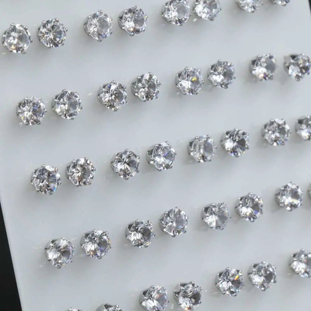 Punto Luce 7mm 6Griffe-36Paia Orecchini in Acciaio - OPA-107-116 7mm