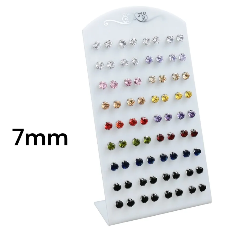 Punto Luce 7mm 6Griffe-36Paia Orecchini in Acciaio - OPA-107-116 7mm