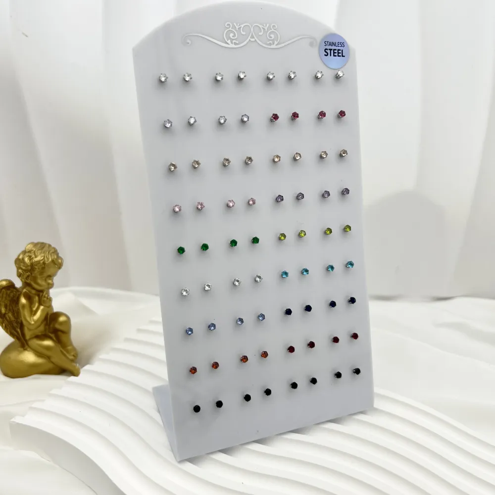 Punto Luce 3mm 6Griffe-36Paia Orecchini in Acciaio - OPA-107-87 3mm