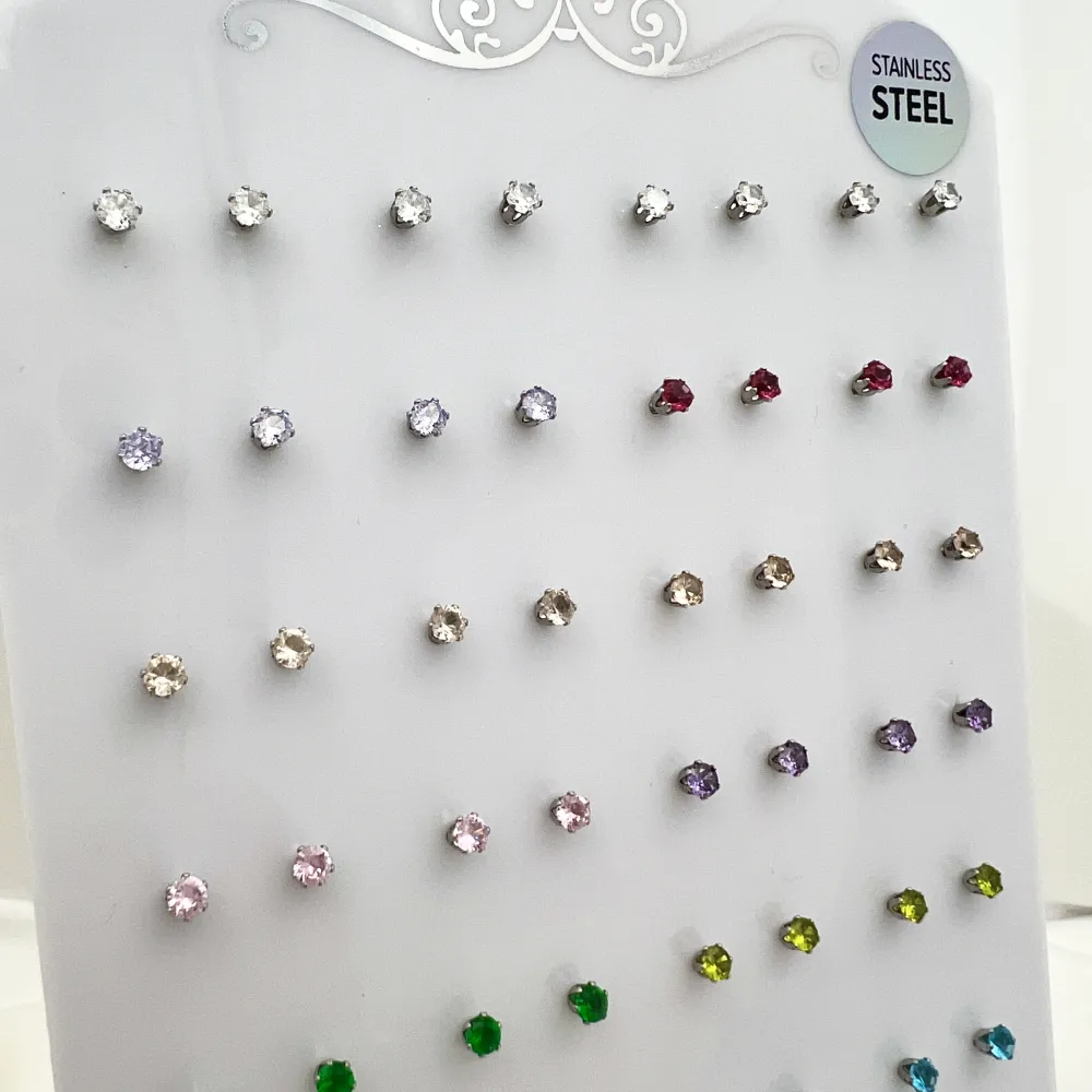 Punto Luce 3mm 6Griffe-36Paia Orecchini in Acciaio - OPA-107-87 3mm