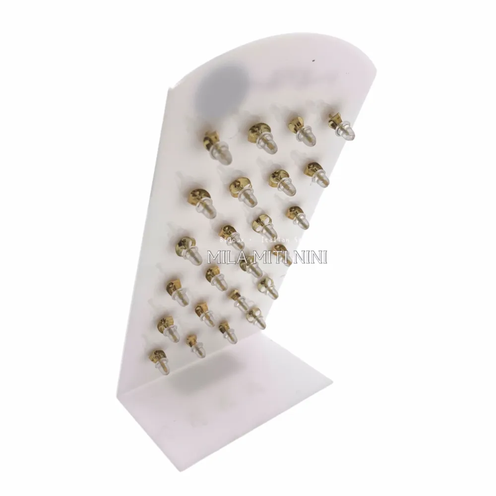 OPA413-692-Iniziale Strass Tondo-12 Paia Orecchini in Acciaio - OPA413-692-Iniziale Strass Tondo-12 Paia Orecchini in Acciaio