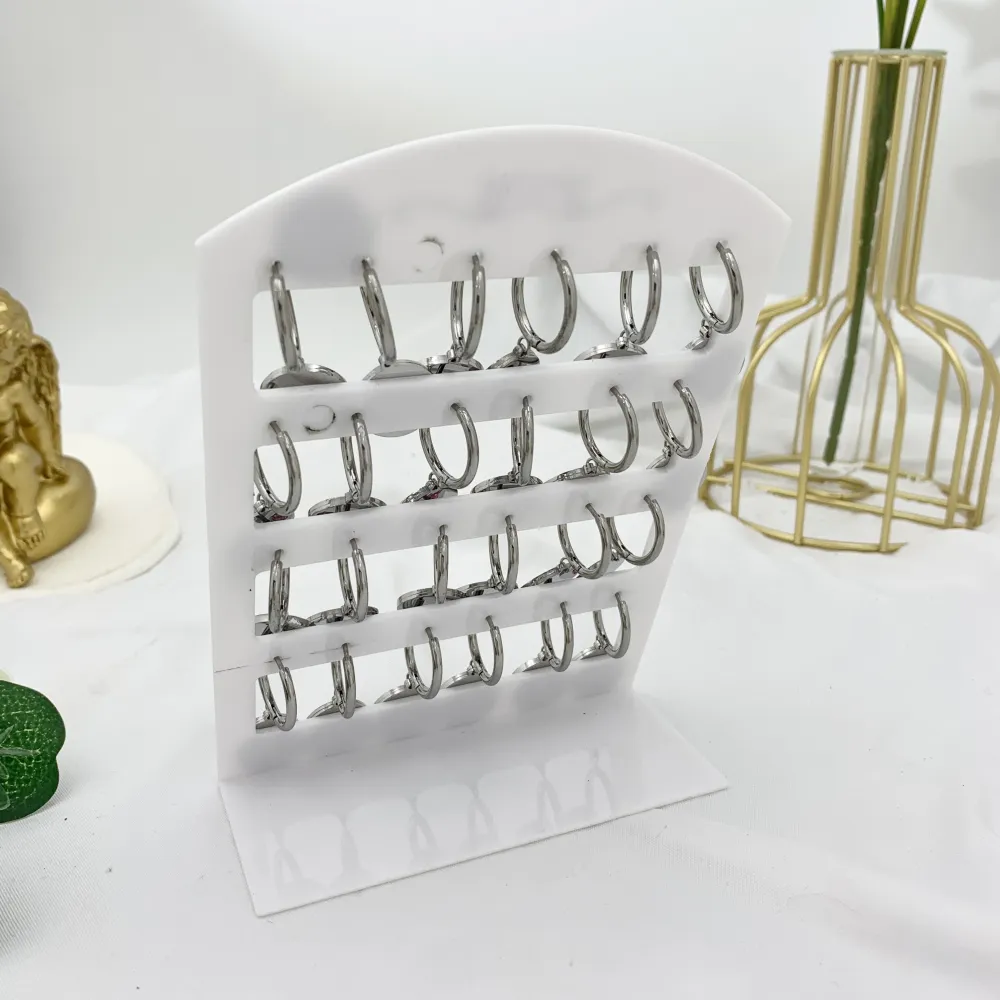 Tondo con Soggetti Mix-12Paia Orecchini in Acciaio - OPA-413-745