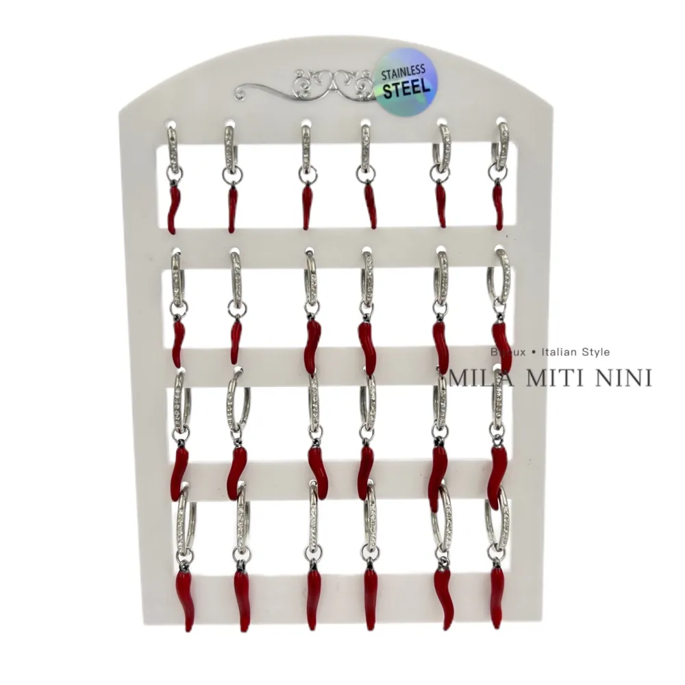 Cornino Scalare -12 Paia Orecchini in Acciaio - OPA-450-466 2.0Mix