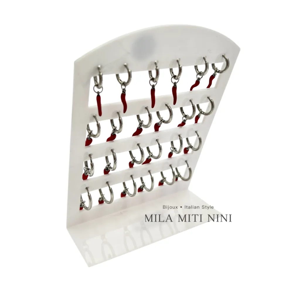 Cornino Scalare -12 Paia Orecchini in Acciaio - OPA-450-466 2.0Mix