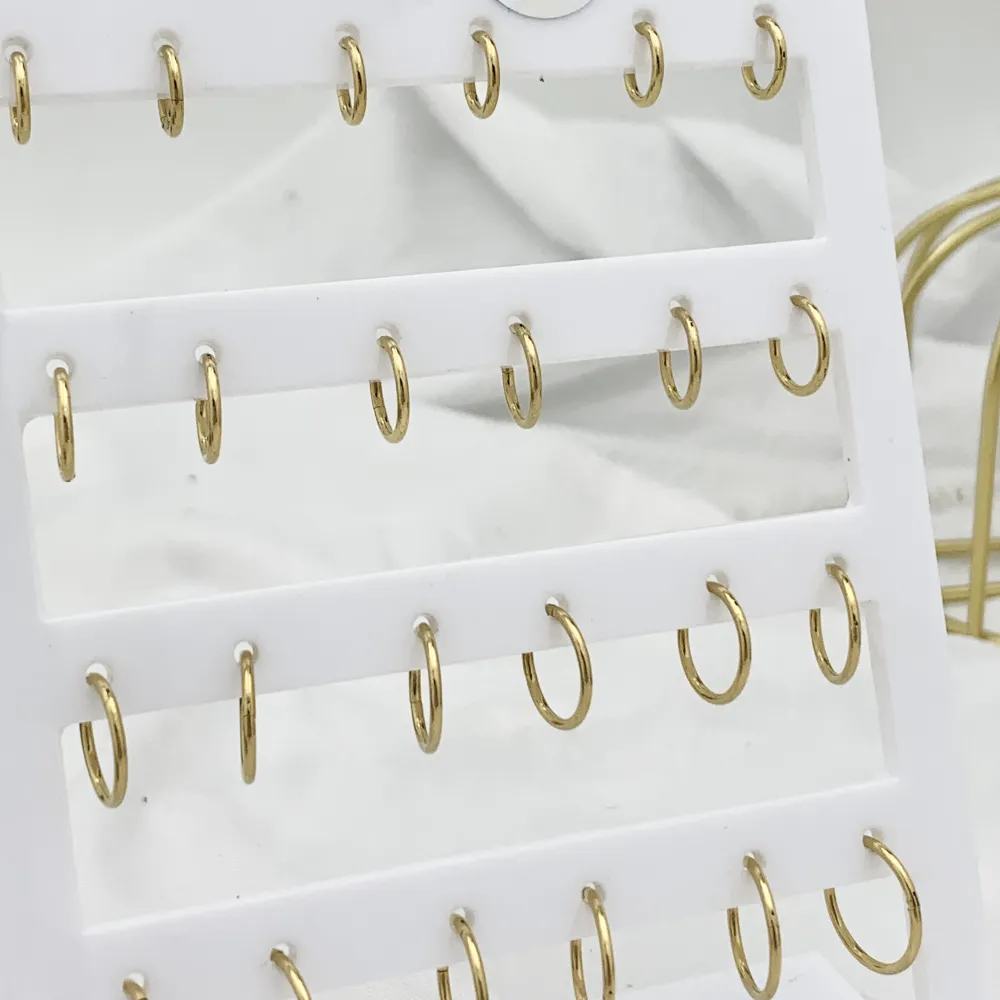 Cerchio 1.2mm Mix-12Paia Orecchini in Acciaio - OPA-450-632 1.2mm Mix