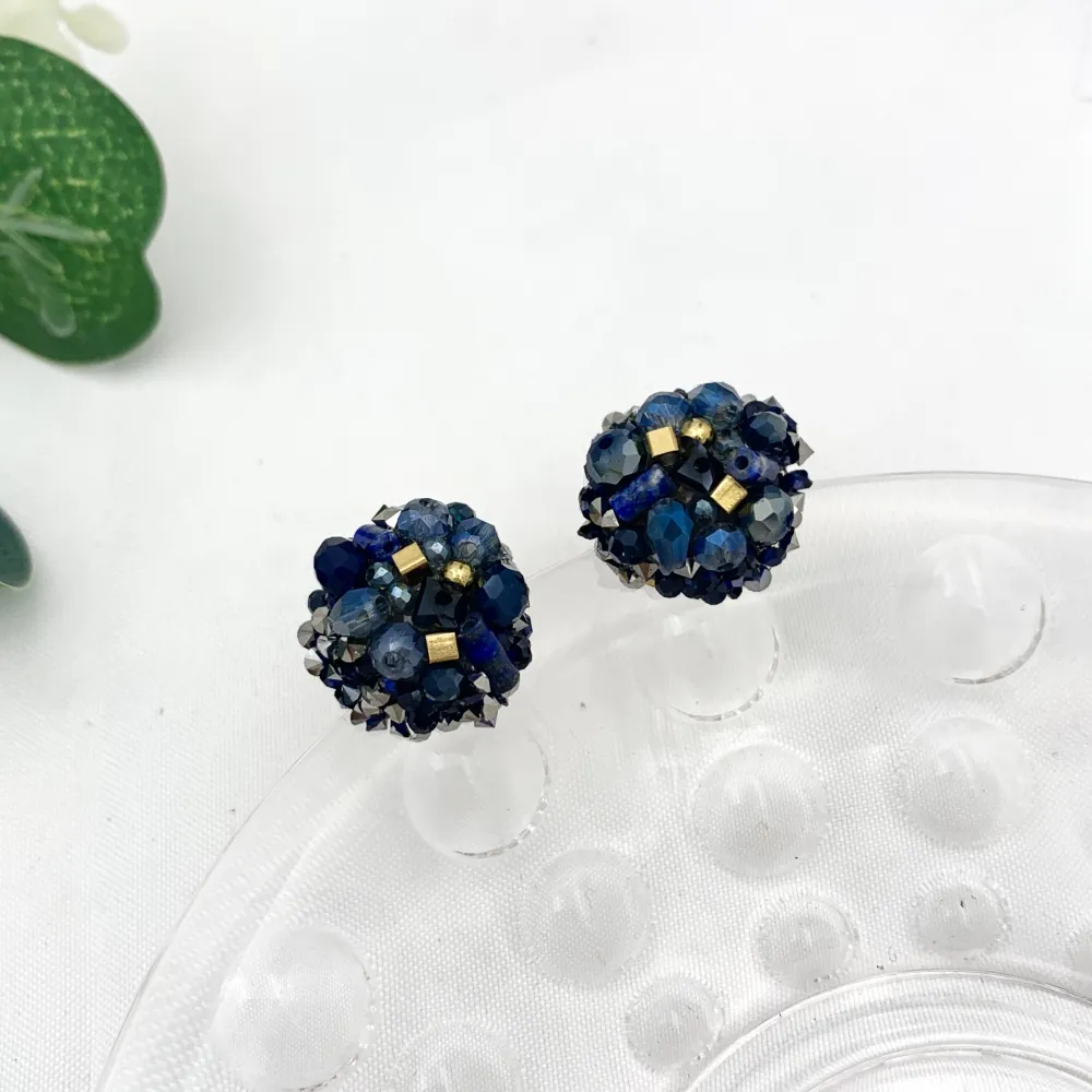 Bottone con Cristalli-36Paia Orecchini a Lobo in Acciaio - OPA-732-124