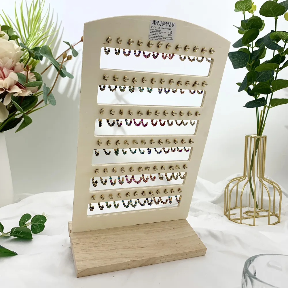 Cerchio Scalare con Cristalli-36Paia Orecchini in Acciaio - OPA-732-136