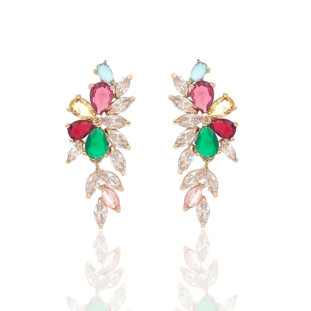 Mix Modelli Colorato-36Paia Orecchini Pendenti con Zirconia - OPM-506-244