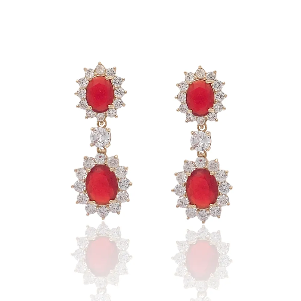 Mix Modelli Colorato-36Paia Orecchini Pendenti con Zirconia - OPM-506-244