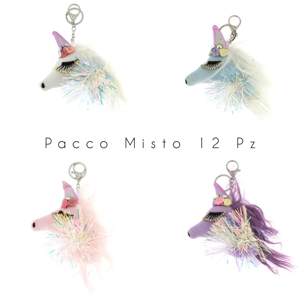PKM6269-Unicorno-12Pz Portachiavi Misti - PKM6269-Unicorno-12Pz Portachiavi Misti