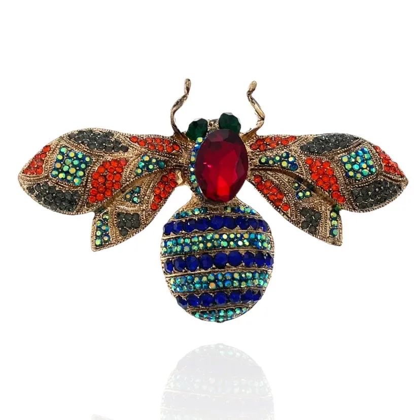 Spilla Grossa con Pietre Colorate - SPM-321-125 Ape Grande