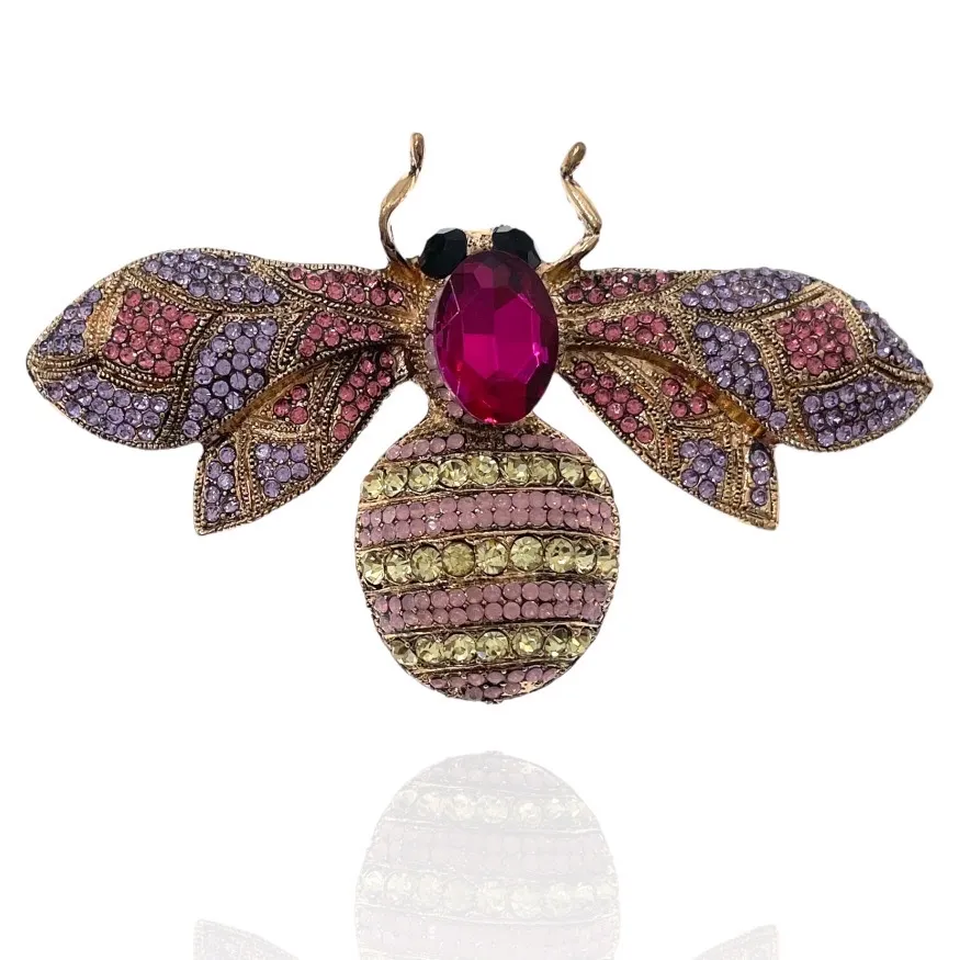 Spilla Grossa con Pietre Colorate - SPM-321-125 Ape Grande