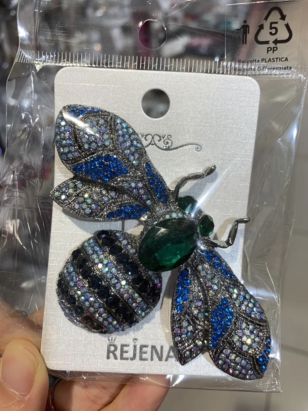 Spilla Grossa con Pietre Colorate - SPM-321-125 Ape Grande