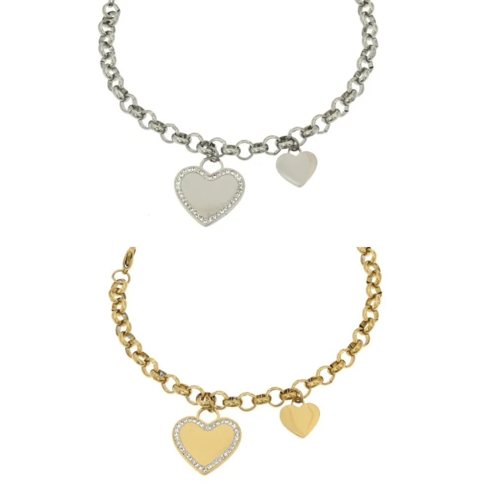 BAC-Cuore Liscio 5389 - Bracciale in Acciaio con Chiusura_2