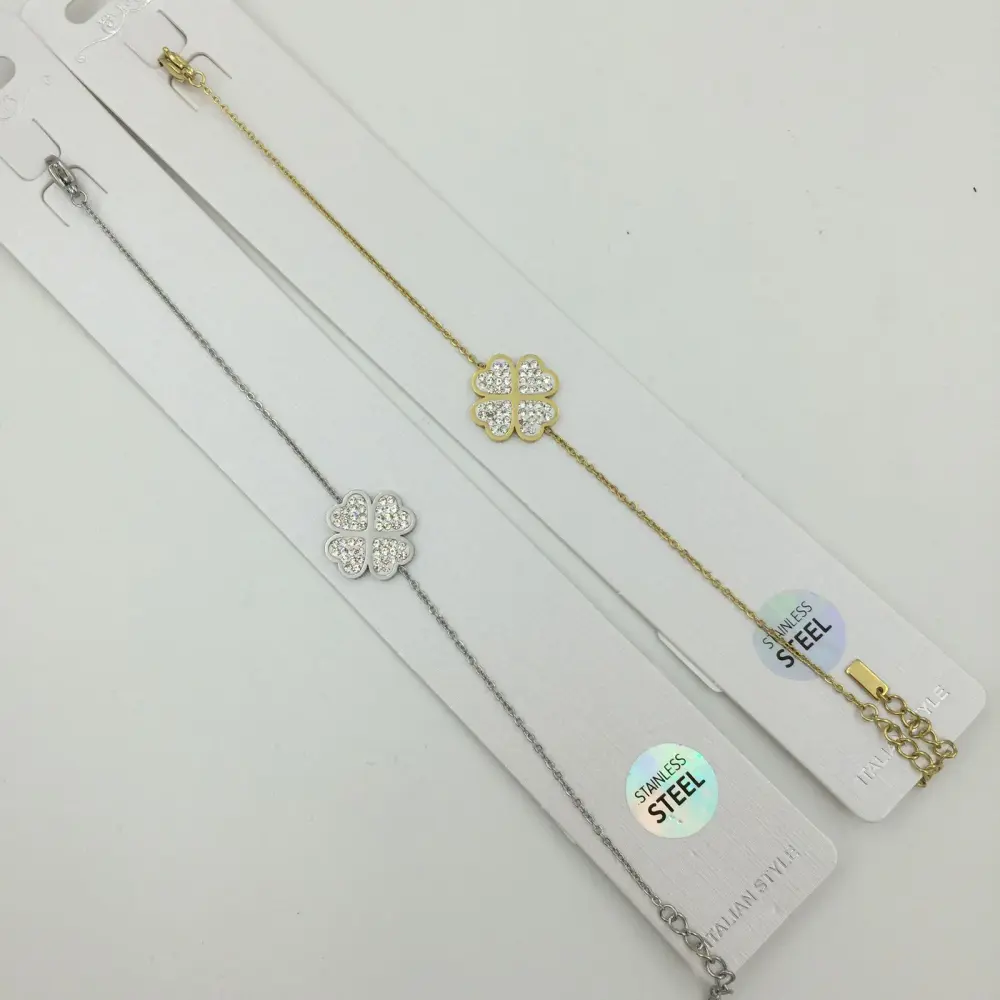 BAS- Quadrifoglio 4614 - Bracciale in Acciaio con Chiusura_Argento_1