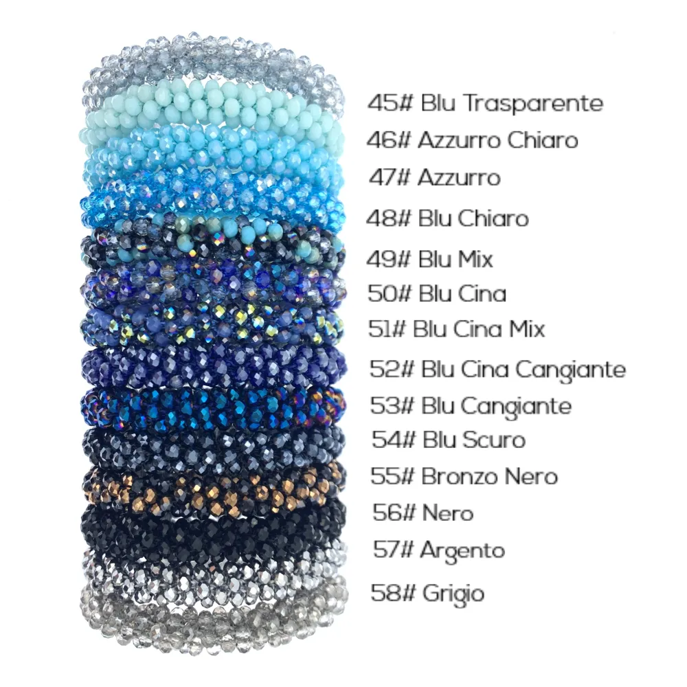 BCE1412-Cristalli Tonalità Blu- Bracciale Elastico_2