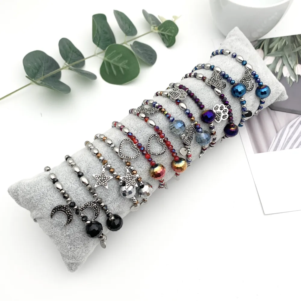 BPA7679-Mix Soggetti con Strass-12 Pz Bracciali in Acciaio_2