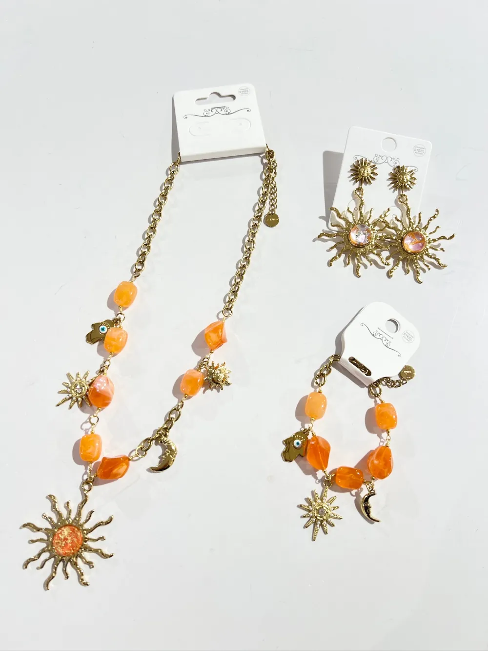 Sole Luna-Collana Corta in Acciaio - CL-794-38