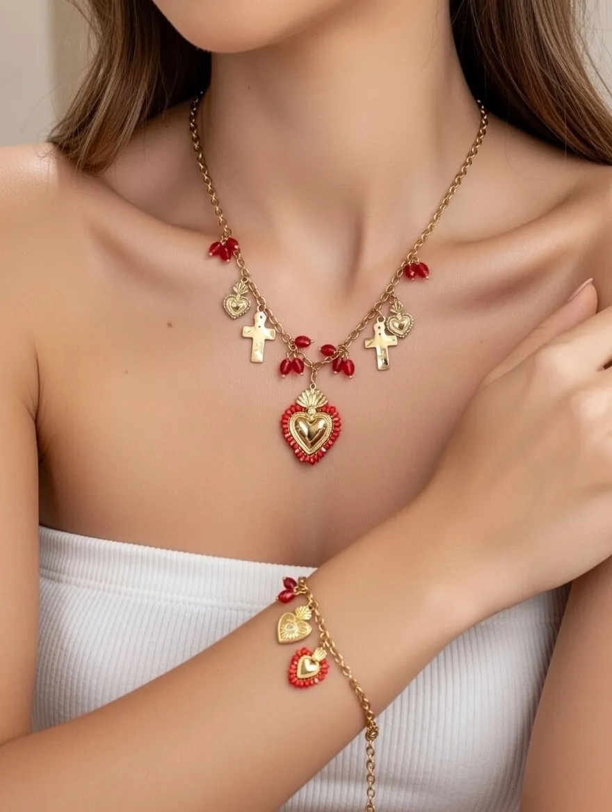 Sacro Cuore -Collana Corta in Acciaio - CL-794-33