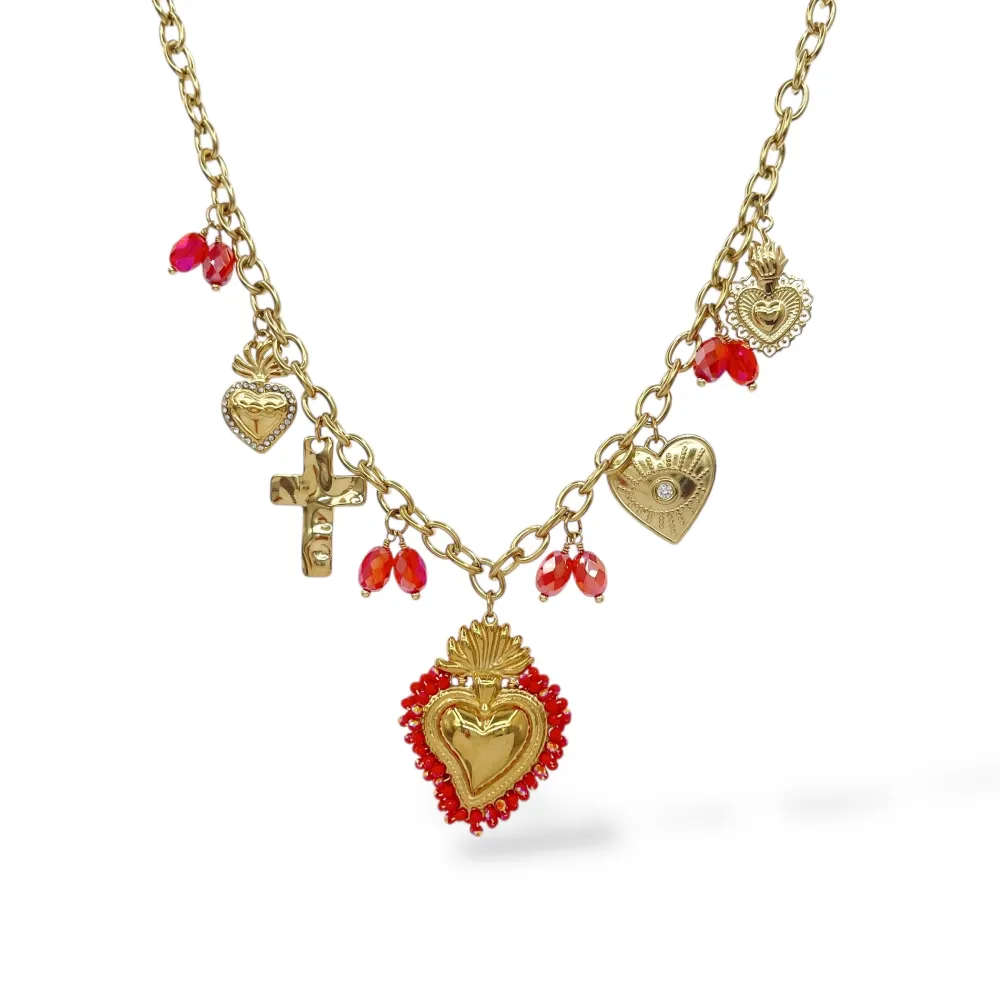 Sacro Cuore -Collana Corta in Acciaio - CL-794-33