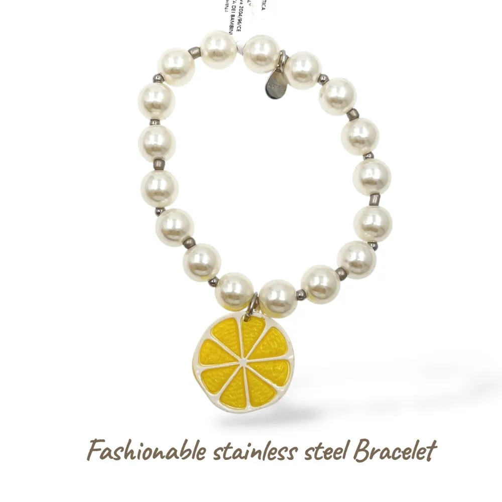 Set 3pz Limone -Bracciale Elastico in Acciaio - BR-732-535
