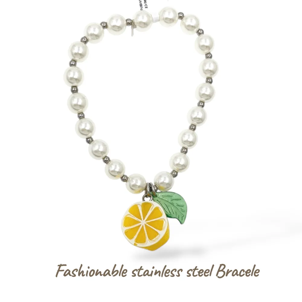 Set 3pz Limone -Bracciale Elastico in Acciaio - BR-732-535