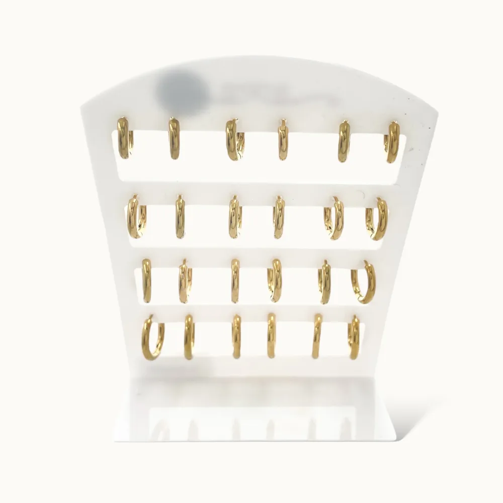 Cerchio Liscio 3.0 Scalare-24pz Orecchini in Acciaio - OR-450-688-689