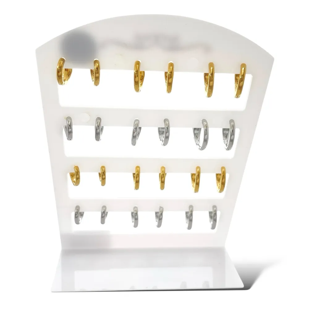 Cerchio Serpente con Strass -24pz Orecchini in Acciaio - OR-103-AA4778E 8-12mm