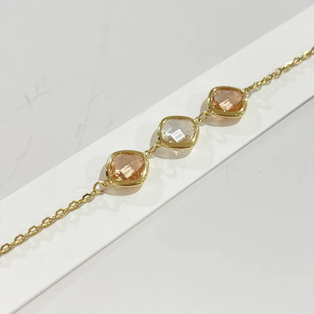 Tre Pietre Rombo -Bracciale in Acciaio - BR-103-AA5415B