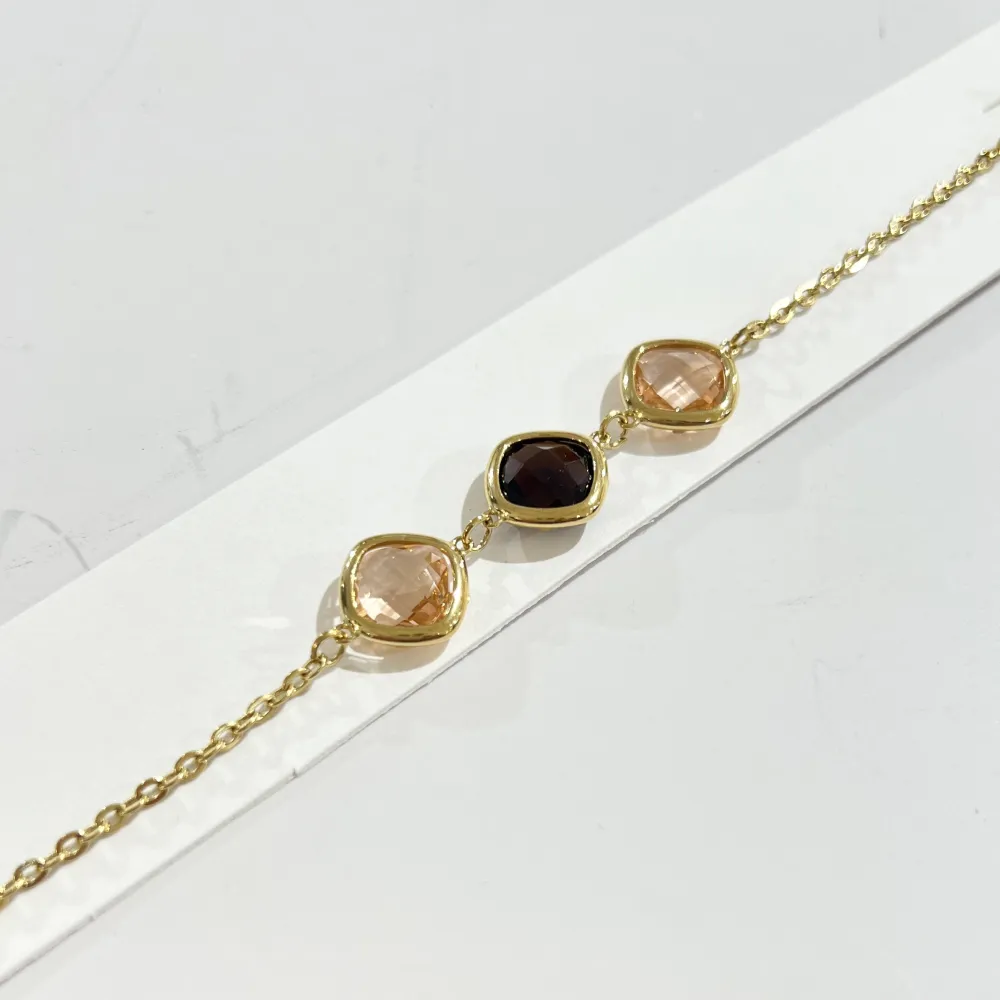 Tre Pietre Rombo -Bracciale in Acciaio - BR-103-AA5415B