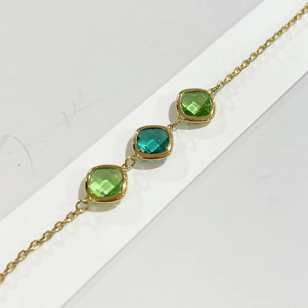 Tre Pietre Rombo -Bracciale in Acciaio - BR-103-AA5415B