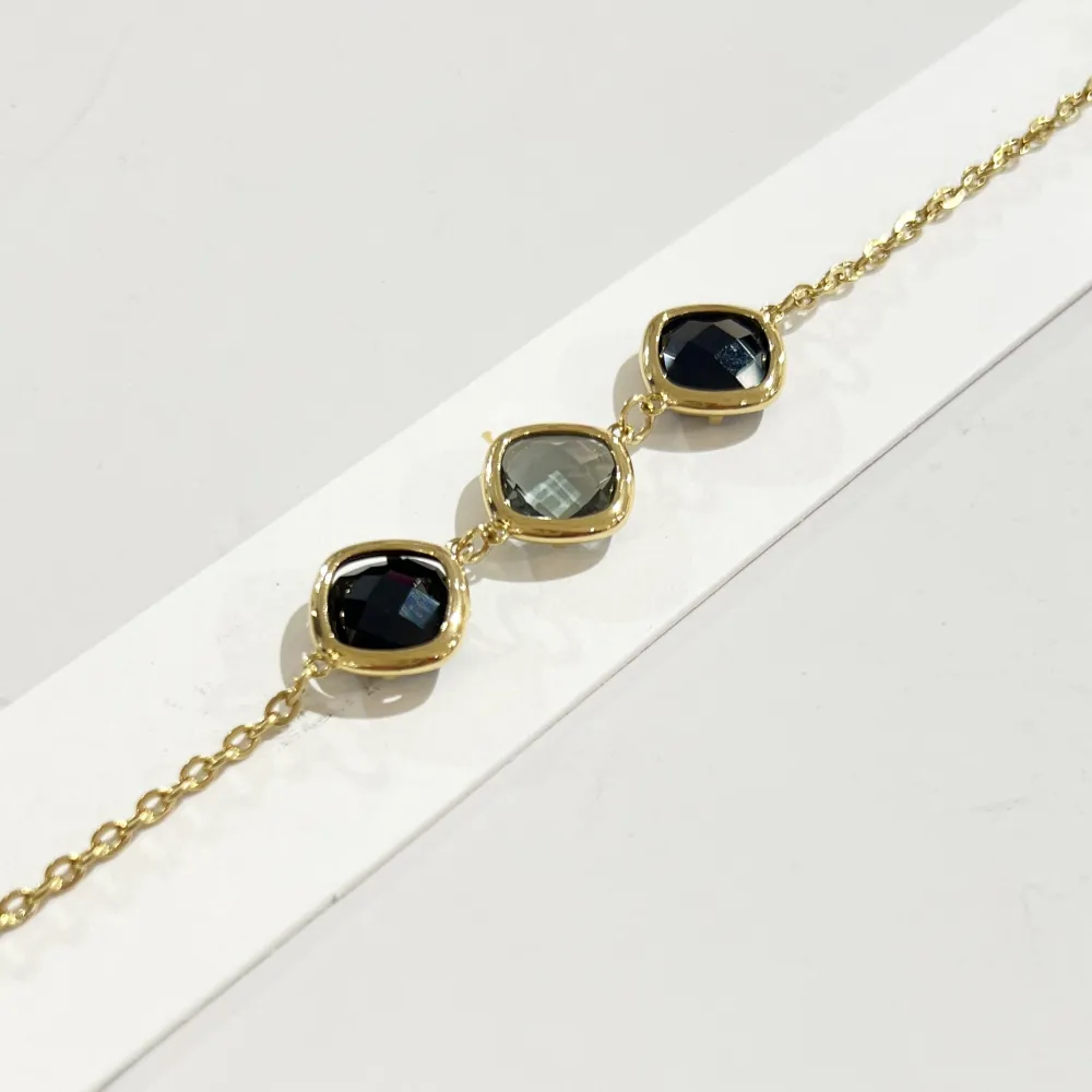 Tre Pietre Rombo -Bracciale in Acciaio - BR-103-AA5415B