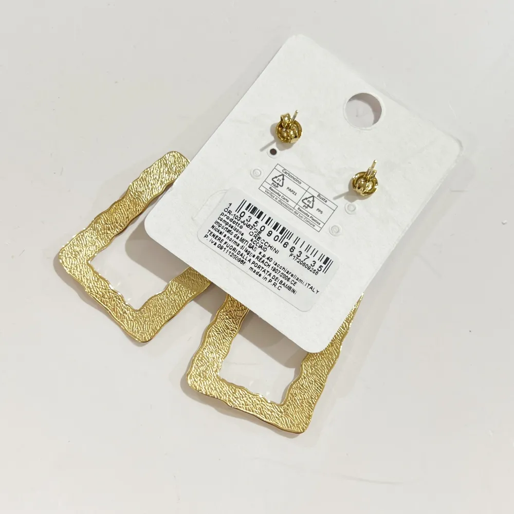 Cerchio Rettangolare-Orecchini in Acciaio - OR-103-AA6373E