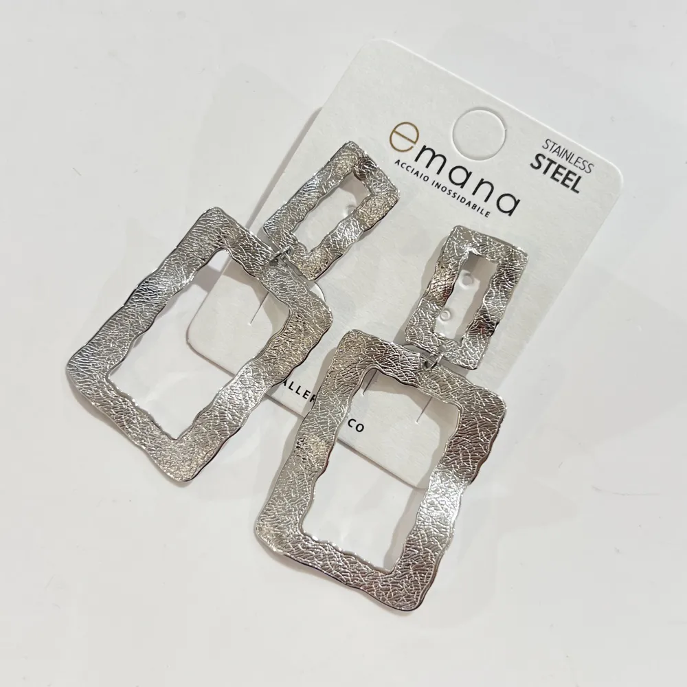 Cerchio Rettangolare-Orecchini in Acciaio - OR-103-AA6373E