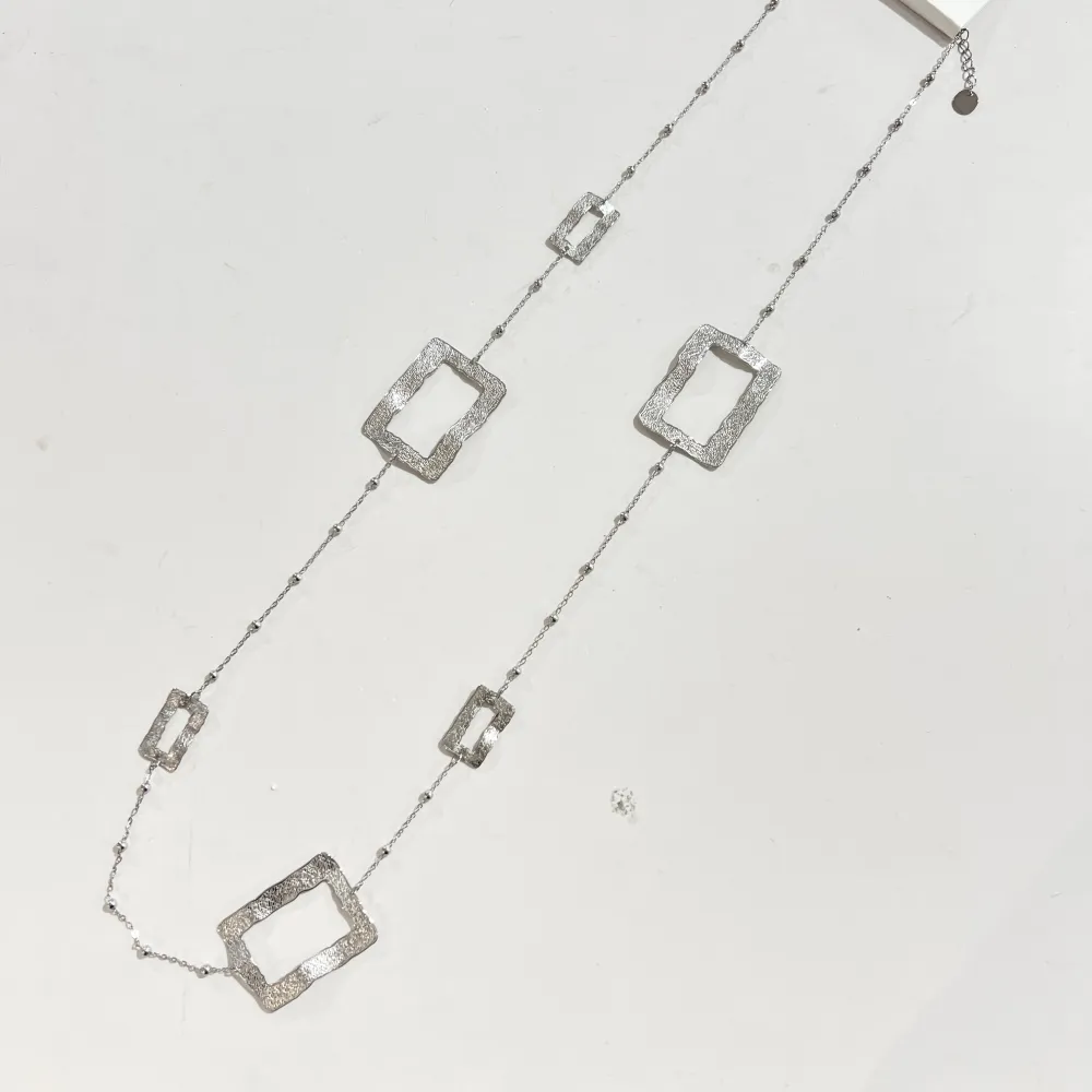 Catena Rettangolare -Collana Lunga in Acciaio - CL-103-AA6374N