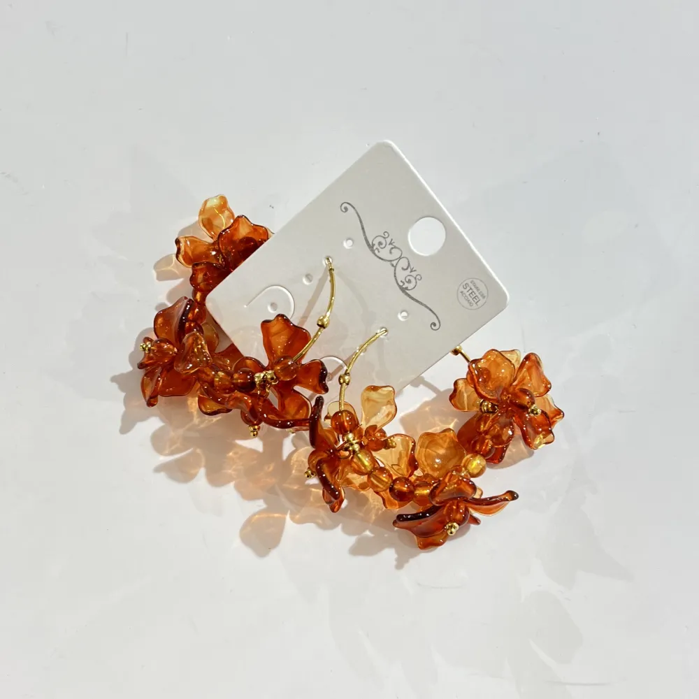 Cerchio con Fiore-Orecchini in Acciaio - OR-732-613