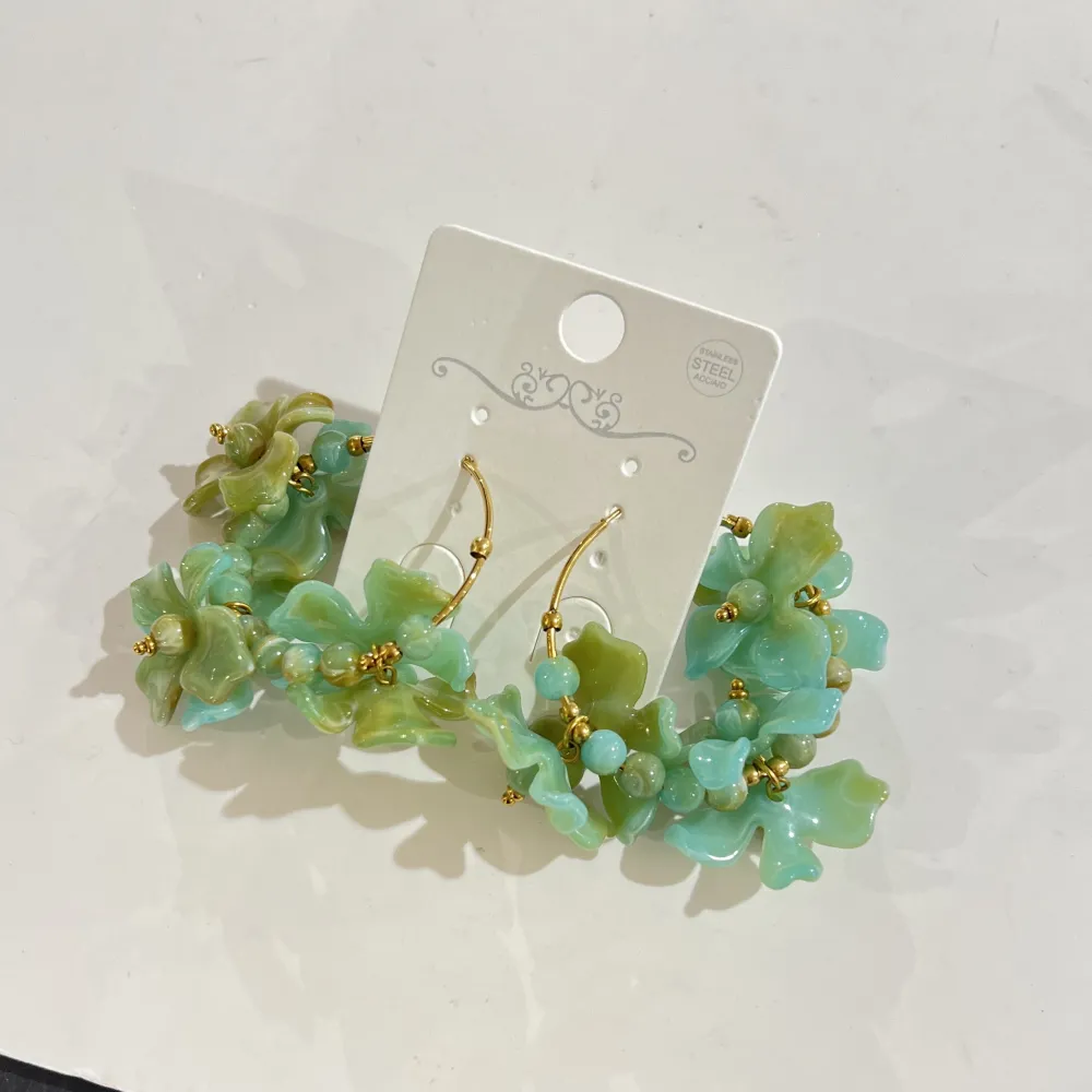 Cerchio con Fiore-Orecchini in Acciaio - OR-732-613