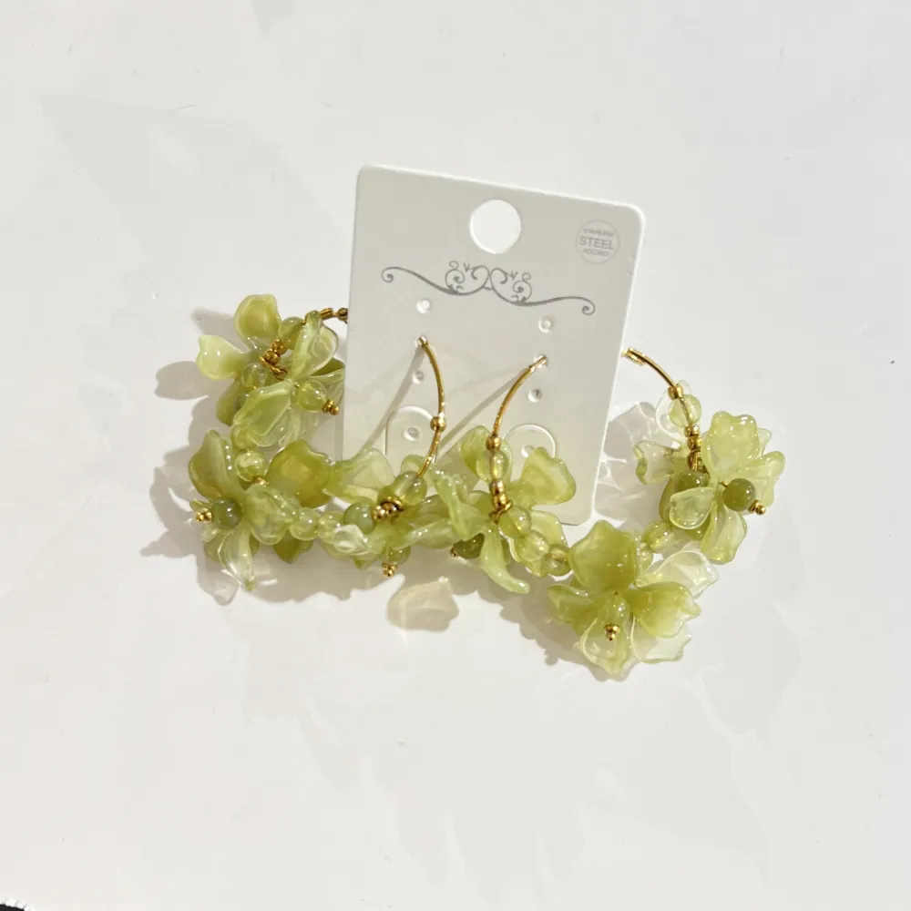 Cerchio con Fiore-Orecchini in Acciaio - OR-732-613