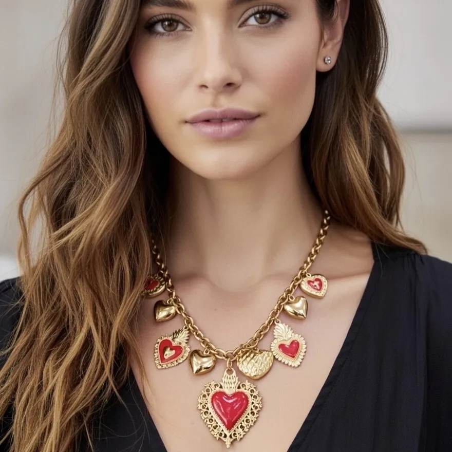 Sacro Cuore -Collana Corta in Acciaio - CL-732-576