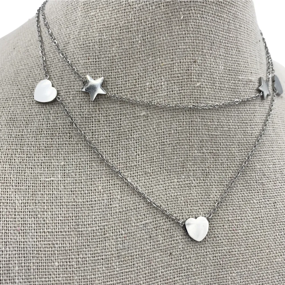CAC4023-CUORE E STELLE DOPPIO FILO -COLLANA ACCIAIO_Acciaio_2