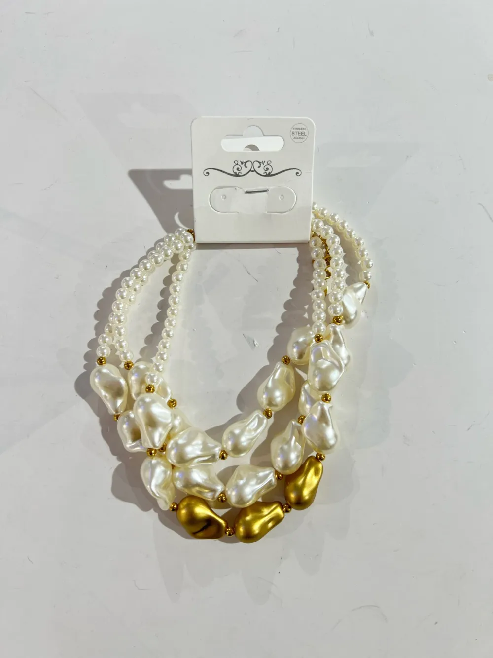 Multifilo Perline-Collana Corta con Perla - CL-732-487k