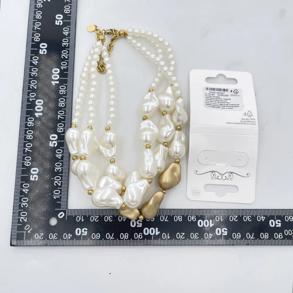 Multifilo Perline-Collana Corta con Perla - CL-732-487k