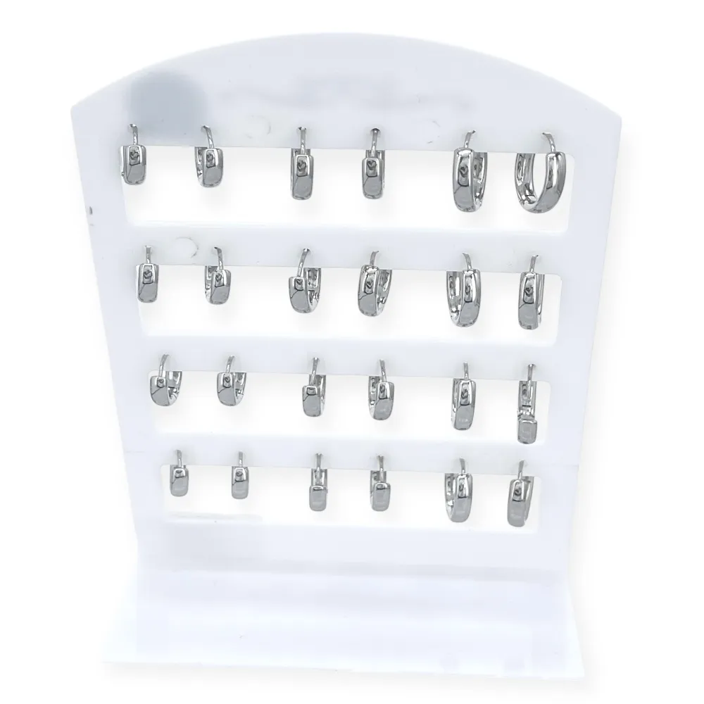 Cerchi a Scalare 7-8-9mm con zirconi-24pz Orecchini in Acciaio - OR-103-AA4657E/7-11MM